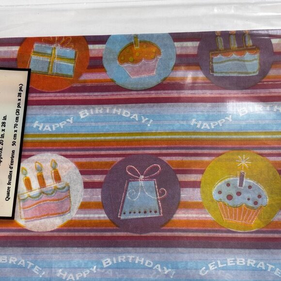Marcel Schurman Tissue Paper Birthday Everyday Colorful‎ Lot 3, Each 4 Sheets - Picture 4 of 6